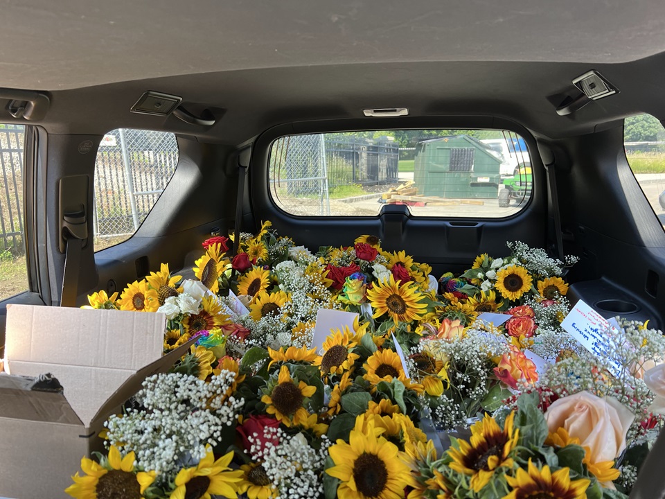 Flowers in Car